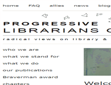 Tablet Screenshot of progressivelibrariansguild.org